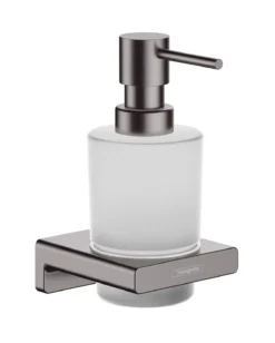 Hansgrohe AddStoris - Zeepdispenser Met Houder, Mat Glas/geborsteld Zwart Chroom 41745340