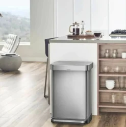 Simplehuman Afvalemmers - Afvalbak 55 L, Met Zakvak, Roestvrij Staal CW2023 -Sanitino Winkel be619f340fddc00679a17789