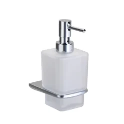 Kielle Vega - Zeepdispenser Met Houder, Mat Glas/chroom 40118000