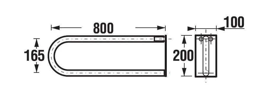 Jika Universum - Inklapbare Handgreep 80 Cm, Roestvrij Staal H3897250030001 2 Jika Universum - Inklapbare Handgreep 80 Cm, Roestvrij Staal H3897250030001 - Afbeelding 2