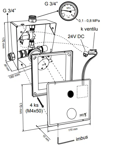 Sanela Sensor Douches - Douchebediening Met Piëzoknop Met Mengkraan Voor Warm En Koud Water, Chroom SLS 02P 2 Sanela Sensor Douches - Douchebediening Met Piëzoknop Met Mengkraan Voor Warm En Koud Water, Chroom SLS 02P - Afbeelding 2
