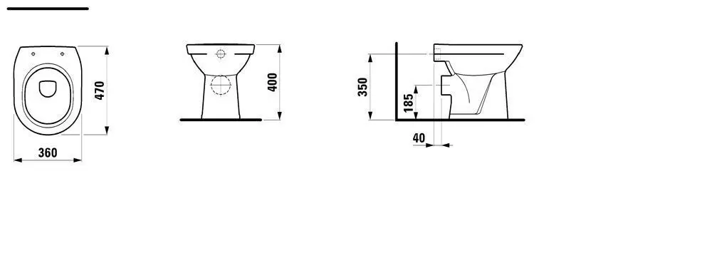 Laufen Pro - Staand Toilet, 470x360 Mm, Vlakspoelend, Wit H8219580000001 2 Laufen Pro - Staand Toilet, 470x360 Mm, Vlakspoelend, Wit H8219580000001 - Afbeelding 2