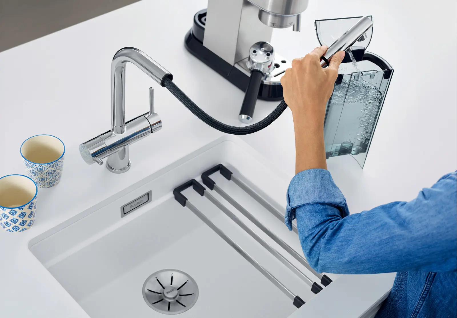 Blanco Fontas S II - Keukenraan Met Uittrekbare Uiteinde En Met Filterfunctie, Zwart 526158 3 Blanco Fontas S II - Keukenraan Met Uittrekbare Uiteinde En Met Filterfunctie, Zwart 526158 - Afbeelding 3