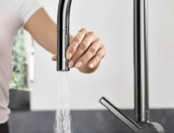 Hansgrohe M54 - Talis Keukenkraan Met Uittrekbare Vuistdouche, Geborsteld Zwart Chroom 72800340 -Sanitino Winkel c795c55088c767a0915d69d4