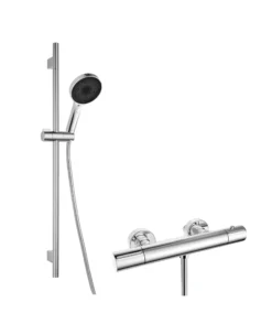 Kielle Oudee - Doucheset Met Thermostatische Kraan, Stang, Slang En Douchekop, Chroom 20602SNT10