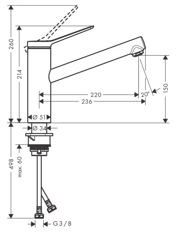 Hansgrohe Zesis M33 - Keukenkraan 150, Mat Zwart 74802670 2 Hansgrohe Zesis M33 - Keukenkraan 150, Mat Zwart 74802670 - Afbeelding 2