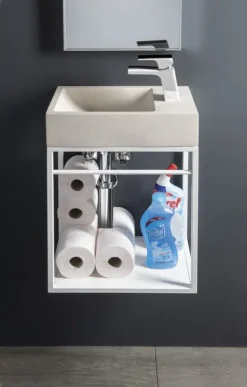 Sapho Small - Crest Fontein, 40x22 Cm, 1 Kraangat Rechtss, Nanolagen, Witte Zandsteen AR413 -Sanitino Winkel cfa3d57755b5f8fe765ab8c0