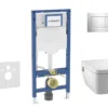 Geberit Duofix - Voorwand Montageset, TECEone Toilet En Softclose Zitting, Sigma30 Bedieningsplaat, Glanzend Chroom/mat Chroom SANI11CT1105