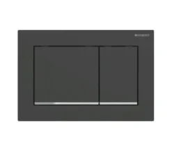 Geberit Omega20 - Bedieningsplaat, Mat Zwart/glanzend Chroom 115.080.14.1