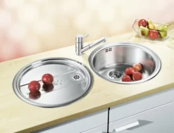 Blanco Rondo - Spoelbak- En Afdruiprekset, Diameter 46 Cm, Geborsteld Roestvrij Staal 513310 -Sanitino Winkel e04d0a76c20f278891bc47e5