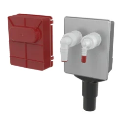 Alcadrain Sifons - Wasmachine Sifon, Voor Aansluiting Van Twee Apparaten, Verborgen, Roestvrij Staal APS6