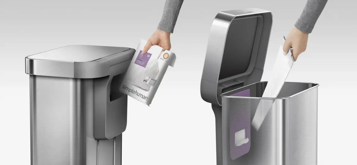 Simplehuman Afvalemmers - Pedaalemmer Met Zakenhouder, 45 L, Gebrosteld Rvs CW2024 8 Simplehuman Afvalemmers - Pedaalemmer Met Zakenhouder, 45 L, Gebrosteld Rvs CW2024 - Afbeelding 8