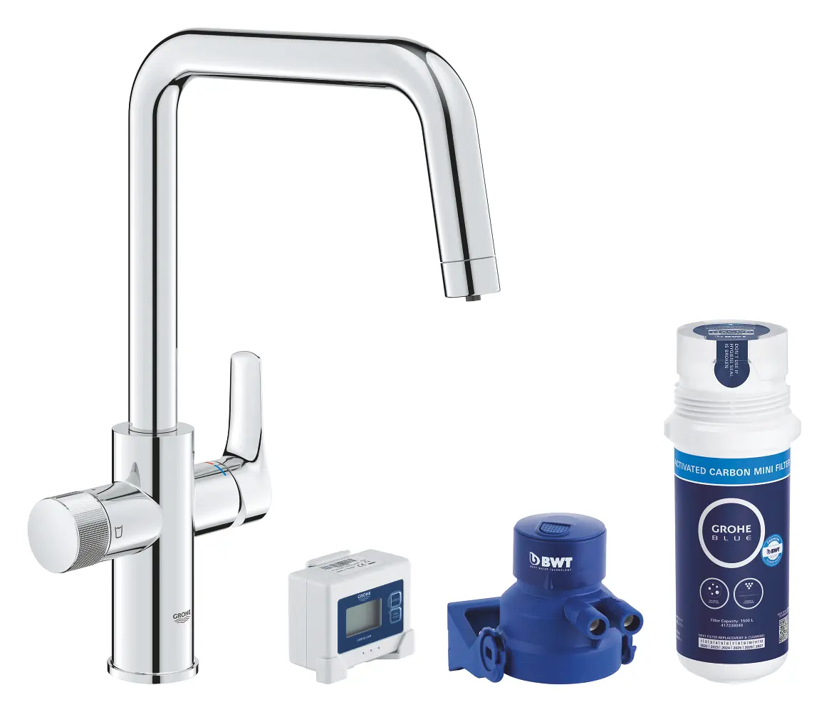 Grohe Blue Pure - Set Keukenkraan Start Met Filterfunctie, Chroom 30596000 1 Grohe Blue Pure - Set Keukenkraan Start Met Filterfunctie, Chroom 30596000