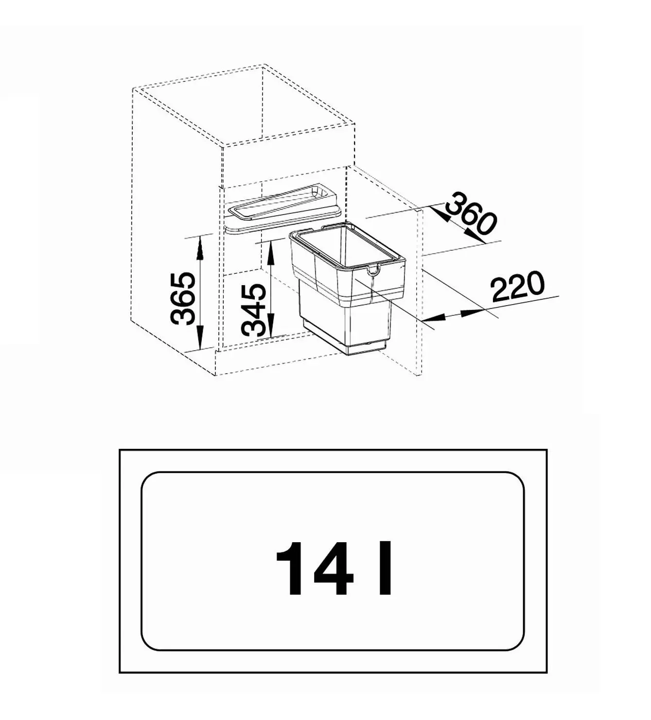 Blanco Singolo - Afvalsorteersysteem, Inhoud 14 L 512880 2 Blanco Singolo - Afvalsorteersysteem, Inhoud 14 L 512880 - Afbeelding 2