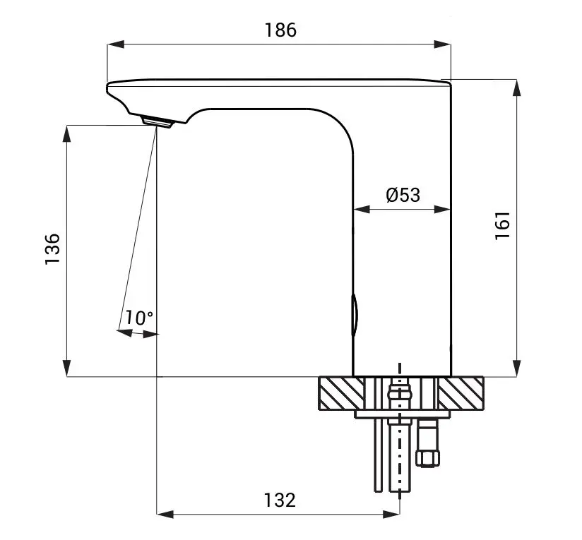 Sanela - Elektronische Fonteinkraan, Netvoeding, Chroom SLU 71 2 Sanela - Elektronische Fonteinkraan, Netvoeding, Chroom SLU 71 - Afbeelding 2