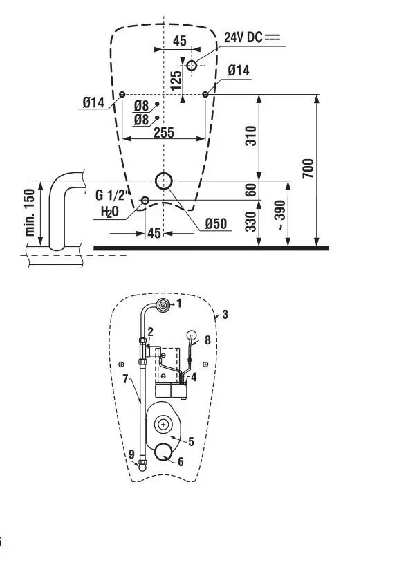 Jika Livo - Urinoir Met Radarsensor, Antivandaal, Antibak, Netvoeding, Wit H8402000004831 2 Jika Livo - Urinoir Met Radarsensor, Antivandaal, Antibak, Netvoeding, Wit H8402000004831 - Afbeelding 2