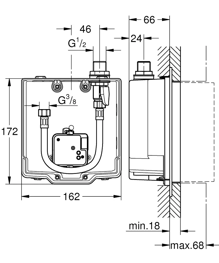 Grohe Inbouwdelen - Inbouwdeel Voor Elektronische Wastafelkraan 36337001 2 Grohe Inbouwdelen - Inbouwdeel Voor Elektronische Wastafelkraan 36337001 - Afbeelding 2