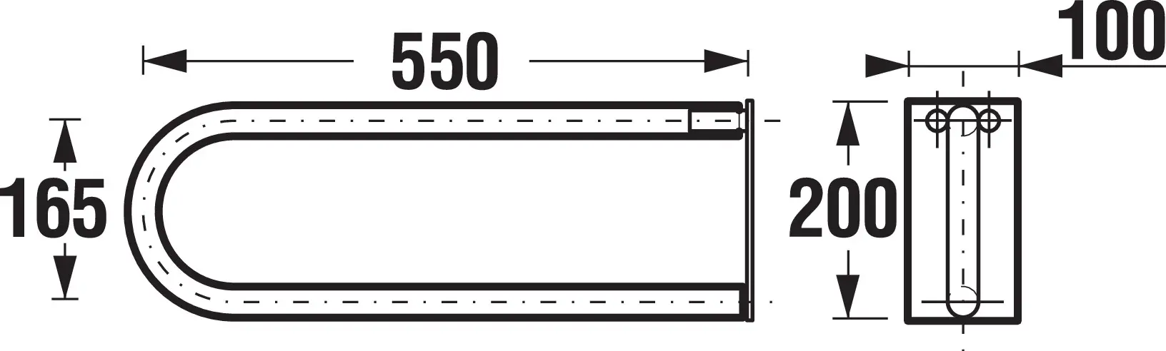 Jika Universum - Inklapbare Handgreep 55 Cm, Roestvrij Staal H3897150030001 2 Jika Universum - Inklapbare Handgreep 55 Cm, Roestvrij Staal H3897150030001 - Afbeelding 2