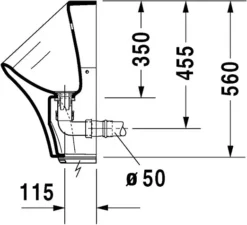 Duravit DuraStyle - Urinoir, Elektrische Bediening, Afval Achteraan, Rimless, Wit 2806310000 -Sanitino Winkel e77b957f3bc900f6e3279dc0