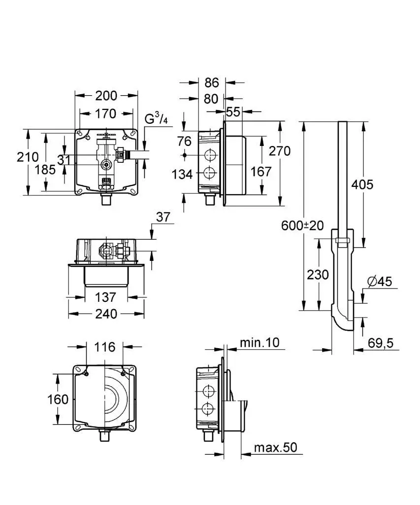 Grohe Binnenwerken - WC-drukspoeler Voor Inbouw 37157000 2 Grohe Binnenwerken - WC-drukspoeler Voor Inbouw 37157000 - Afbeelding 2