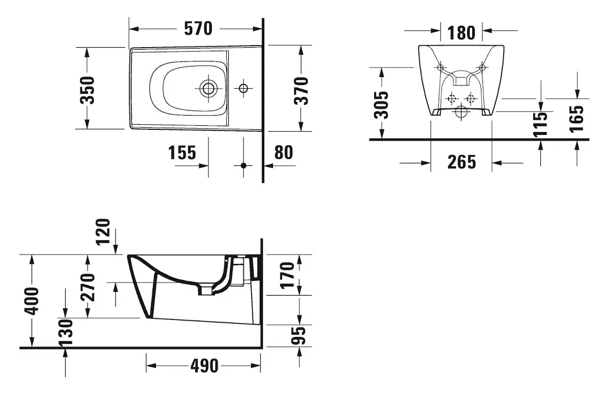 Duravit Viu - Hangend Bidet, DuraFix, Alpine Wit 2292150000 2 Duravit Viu - Hangend Bidet, DuraFix, Alpine Wit 2292150000 - Afbeelding 2