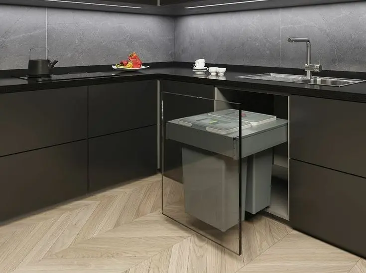 Elletipi Square 2.0 - Inbouw Afvalemmer, Gesplitst, 70 L PA3 LEC5060F 6 Elletipi Square 2.0 - Inbouw Afvalemmer, Gesplitst, 70 L PA3 LEC5060F - Afbeelding 6