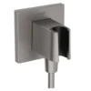 Hansgrohe Fixfit - Muuraansluitbocht Met Handdouchehouder, Geborsteld Zwart Chroom 26889340