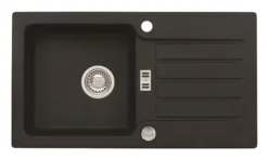 Alveus Niagara - Granieten Spoelbak 78x43 Cm, Met Draaiknopbediening, Carbon 1076858