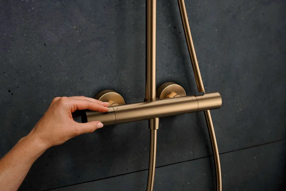 Hansgrohe Pulsify S Puro - Doucheset Met Thermostaat, Diameter 26 Cm, 3 Jets, Geborsteld Brons 24237140 4 Hansgrohe Pulsify S Puro - Doucheset Met Thermostaat, Diameter 26 Cm, 3 Jets, Geborsteld Brons 24237140 - Afbeelding 4