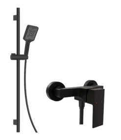Kielle Arkas I - Doucheset Met Kraan, Stang, Slang En Douchekop, Mat Zwart 10211SN14
