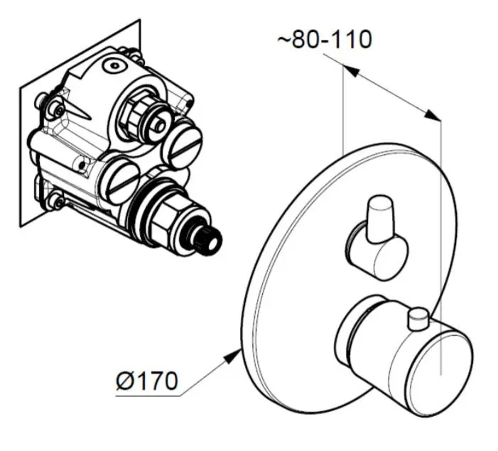Kludi Balance - Inbouw Thermostaatkraan Voor 2 Functies, Mat Zwart/chroom 528308775 2 Kludi Balance - Inbouw Thermostaatkraan Voor 2 Functies, Mat Zwart/chroom 528308775 - Afbeelding 2