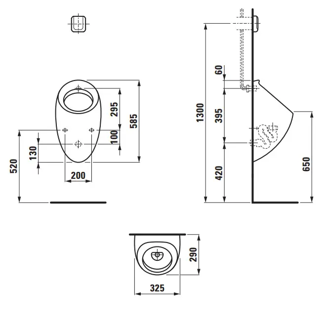 Laufen Il Bagno Alessi One - Afzuigend Urinoir Zonder Deksel, Watertoevoer Achteraan, Met LCC, Wit H8409754000001 2 Laufen Il Bagno Alessi One - Afzuigend Urinoir Zonder Deksel, Watertoevoer Achteraan, Met LCC, Wit H8409754000001 - Afbeelding 2