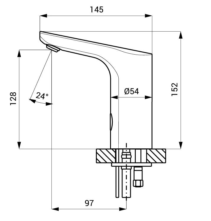 Sanela - Elektronische Wastafelkraan, Netvoeding, Roségoud SLU 62F 2 Sanela - Elektronische Wastafelkraan, Netvoeding, Roségoud SLU 62F - Afbeelding 2