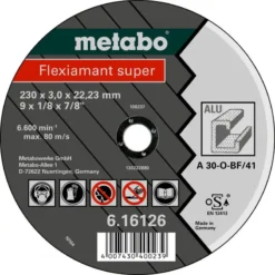 Metabo Toebehoren - Doorslijpschijf Voor Aluminium 125x22,23 Mm 616752000