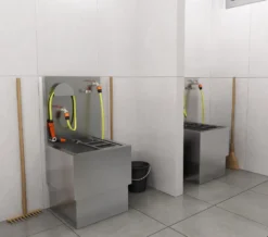 Sanela - Staande Uitstortgootsteen 120x56x55 Cm, Roestvrij Staal SLVN 07 -Sanitino Winkel f3653c2e946af83c872b9414