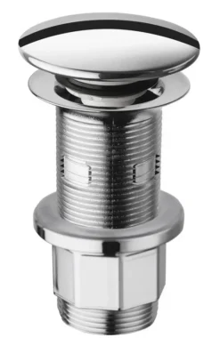 Sapho Silfra Accessoires - Afsluitbare Afvoerplug 1 1/4, Voor Wastafel Met Overloop, ClickClack, Chroom WA43451