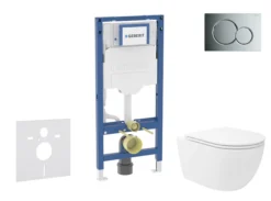 Geberit Duofix - Voorwand Montageset, Oudee Vortex Toilet En Softclose Zitting, Sigma01 Bedieningsplaat, Glanzend Chroom SANI11CA1152B