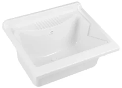 Aqualine - Uitstortgootsteen, 60x50 Cm, Wit PI6050