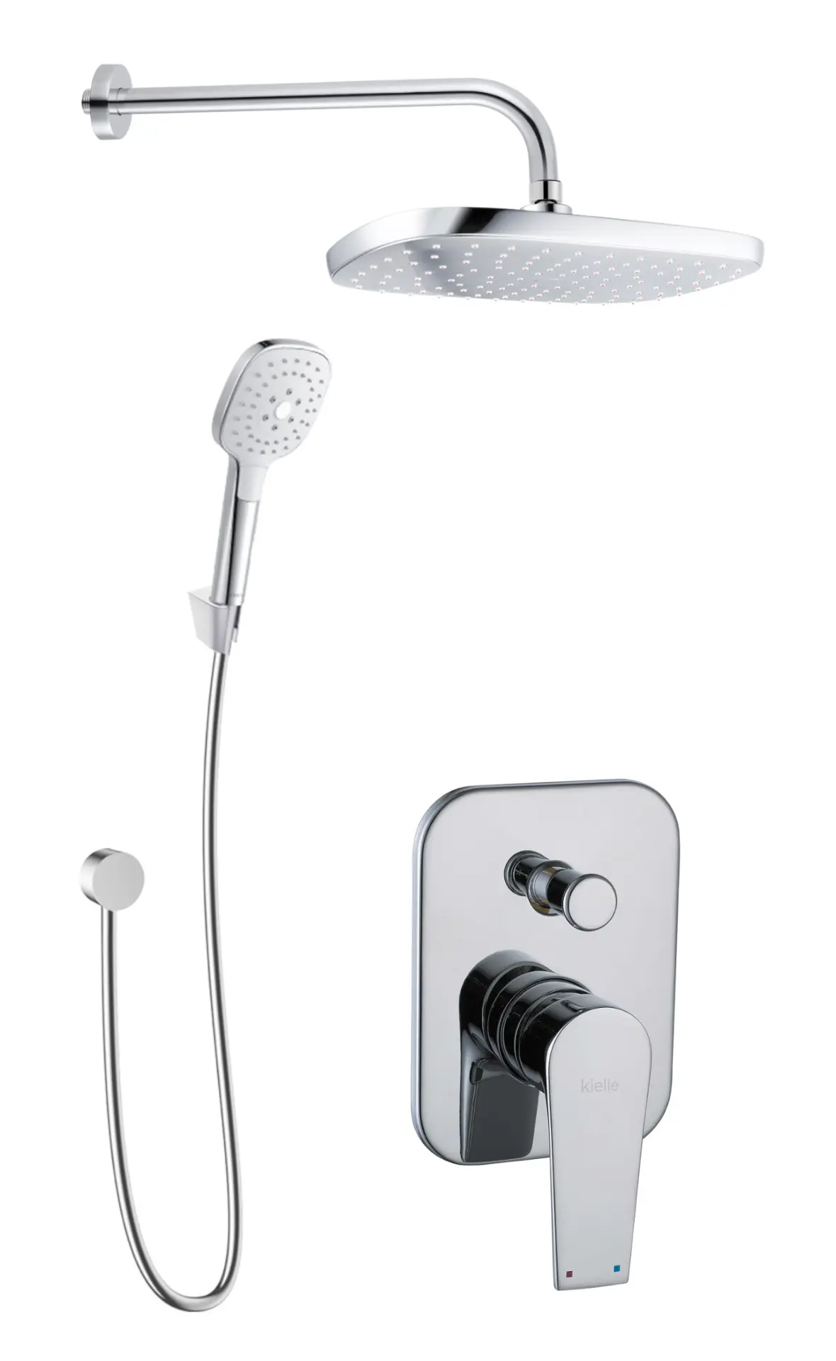 Kielle Harmonia - Doucheset Met Inbouwkraan, Voor 2 Toepassingen, Met Accessoires En Hoofddeel, Chroom 20623SP30 1 Kielle Harmonia - Doucheset Met Inbouwkraan, Voor 2 Toepassingen, Met Accessoires En Hoofddeel, Chroom 20623SP30