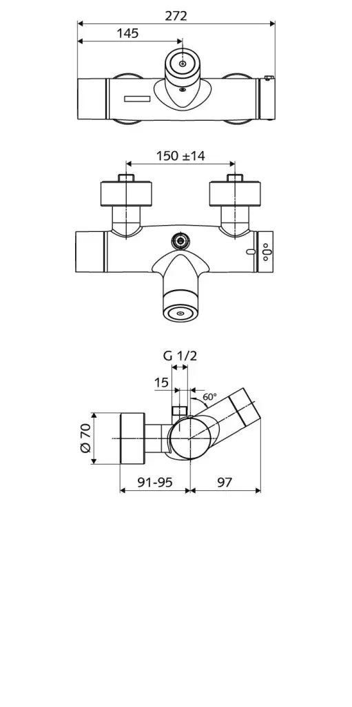 Schell Vitus - Thermostatische Sensor Douchekraan VITUS VD-C-T / O, Voor Batterijvoeding, Chroom 016090699 2 Schell Vitus - Thermostatische Sensor Douchekraan VITUS VD-C-T / O, Voor Batterijvoeding, Chroom 016090699 - Afbeelding 2
