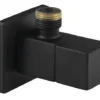 Sapho Hoekstopkranen - Hoekstopkraan Met Rozet, Vierkant, Mat Zwart SL115