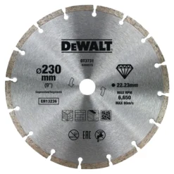 DeWALT Toebehoren - Diamantblad Voor Het Droogzagen Van Beton En Bakstenen - 230 X 22,2 Mm DT3731