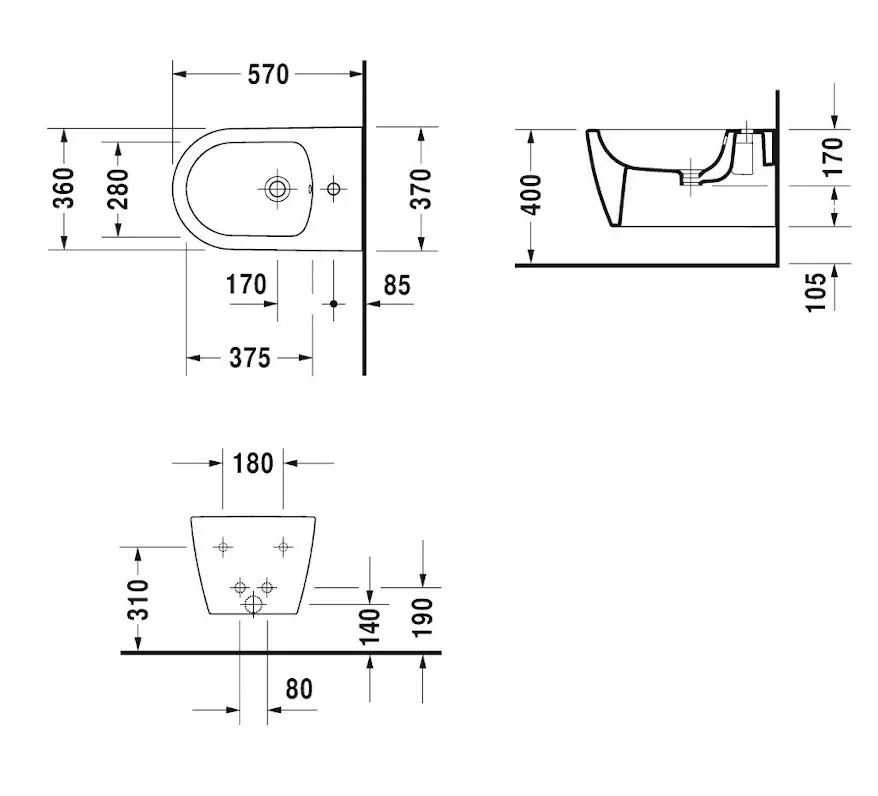 Duravit ME By Starck - Wandbidet Met Overlopp, Met WonderGliss, Wit 22881500001 2 Duravit ME By Starck - Wandbidet Met Overlopp, Met WonderGliss, Wit 22881500001 - Afbeelding 2