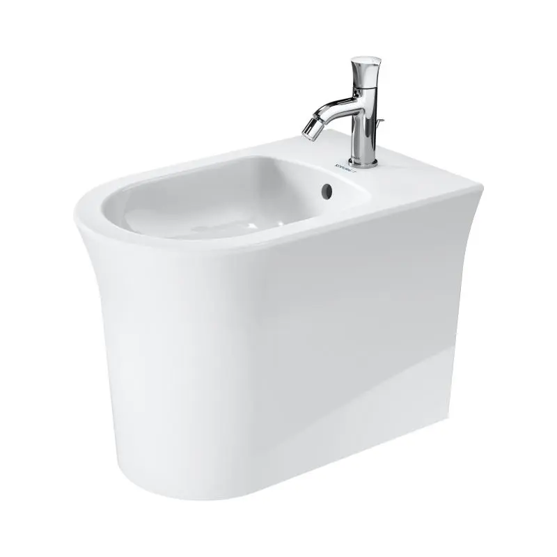Duravit White Tulip - Staand Bidet, Met WonderGliss, Wit 22931000001 1 Duravit White Tulip - Staand Bidet, Met WonderGliss, Wit 22931000001