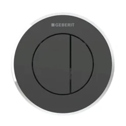 Geberit Spoelsystemen - Afstandsbediening Bedieningsplaat Type 10, Pneumatisch, Voor 2-toets Spoeling, Zwart/glanzend Chroom 116.055.KM.1