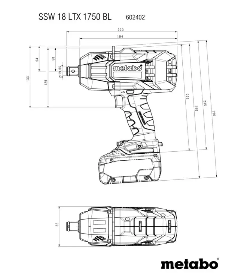 Metabo Gereedschap - 18V ACCU Slagmoersleutel, Zonder Accu En Oplader 602402840 2 Metabo Gereedschap - 18V ACCU Slagmoersleutel, Zonder Accu En Oplader 602402840 - Afbeelding 2
